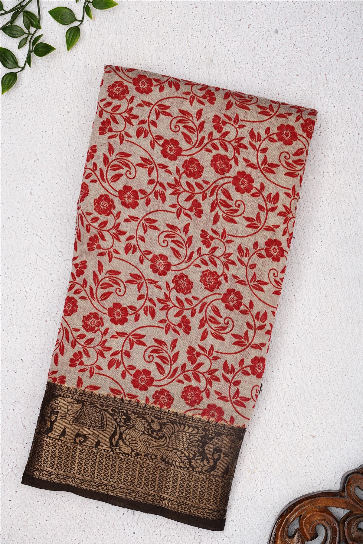 Fancy Maheshwari Silk Maroon Saree