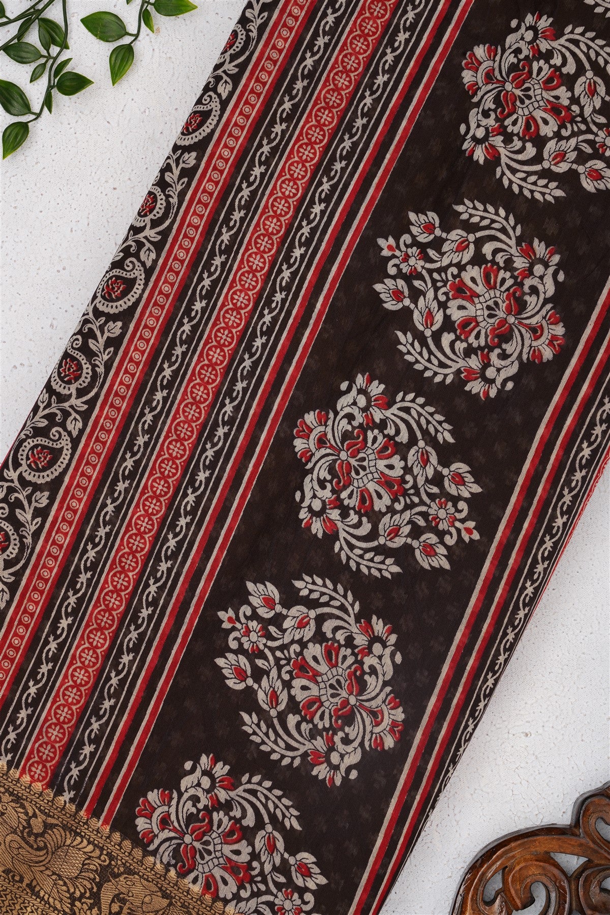 Fancy Maheshwari Silk Maroon Saree