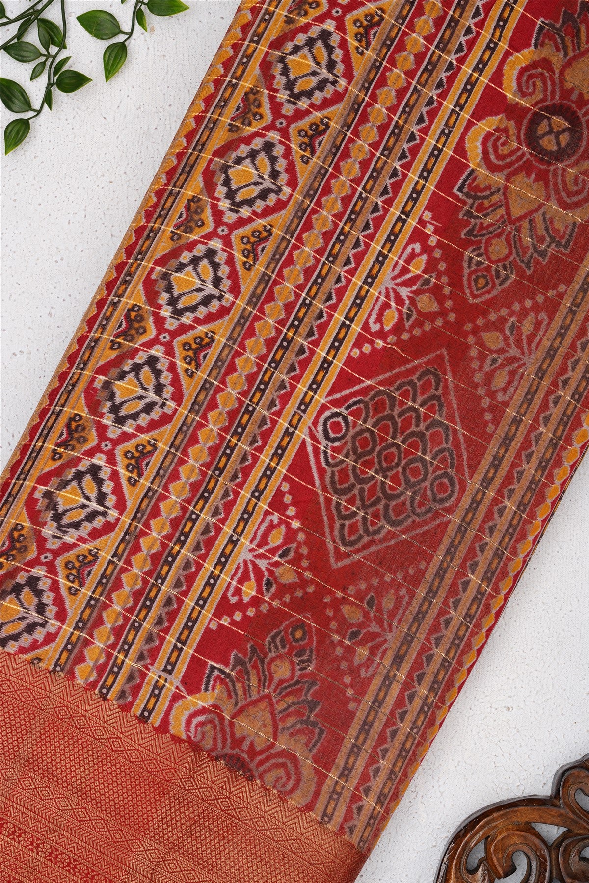 Fancy Maheshwari Silk Dark Brown Saree