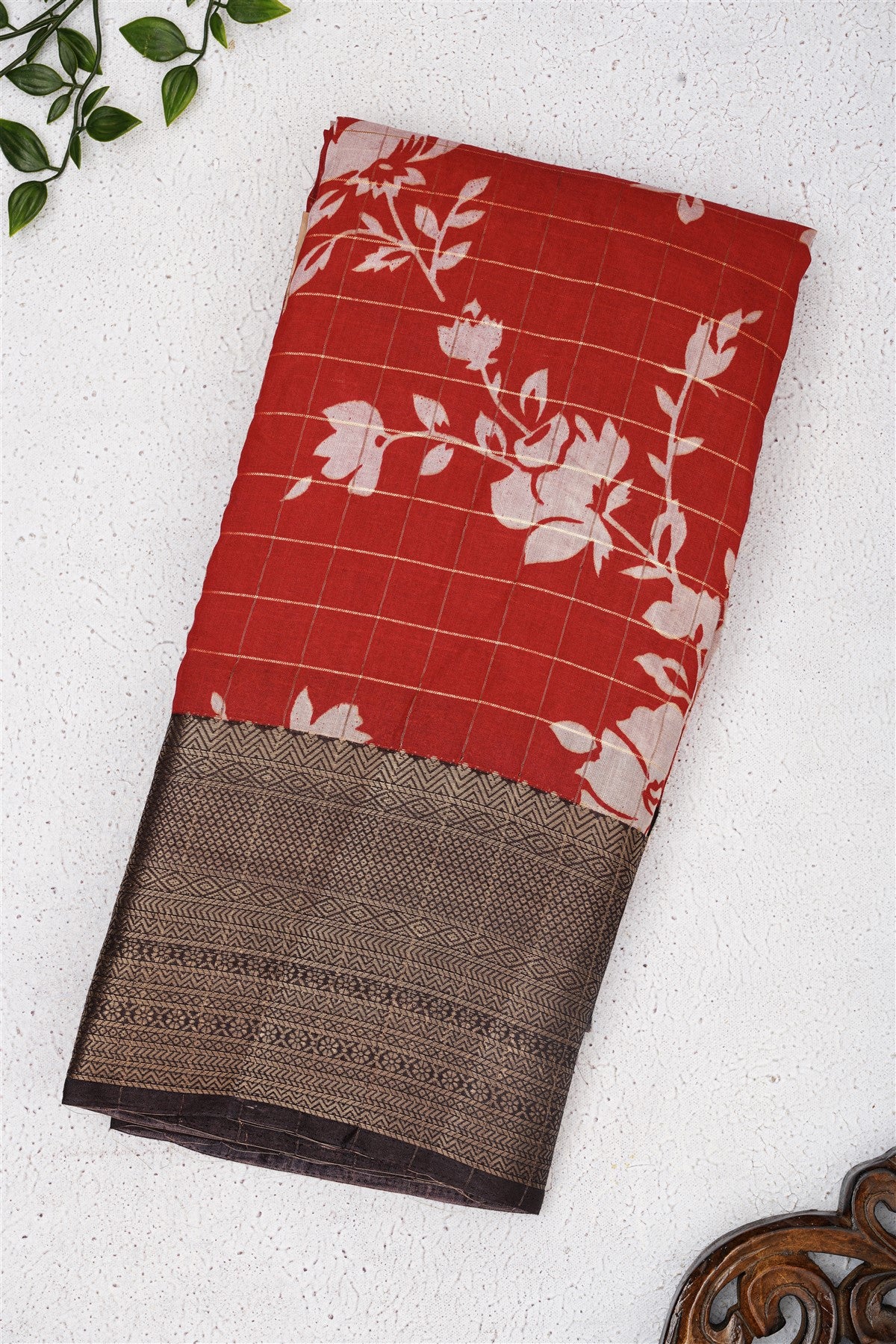 Fancy Maheshwari Silk Maroon Saree
