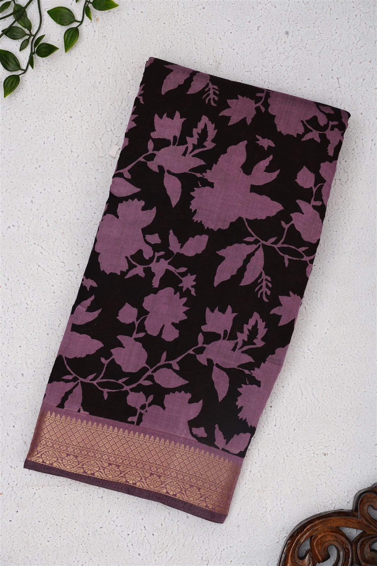 Fancy Maheshwari Silk Black Saree