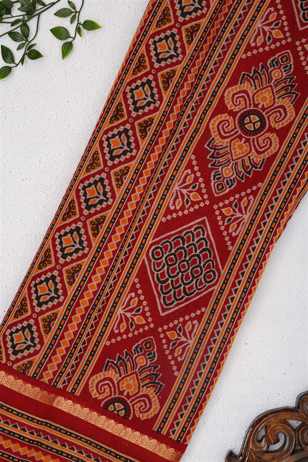 Fancy Maheshwari Silk Dark Brown Saree