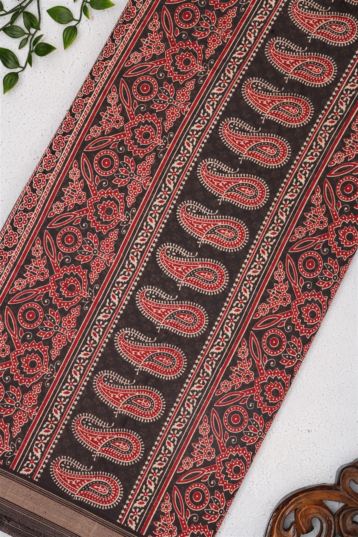 Fancy Maheshwari Silk Maroon Saree