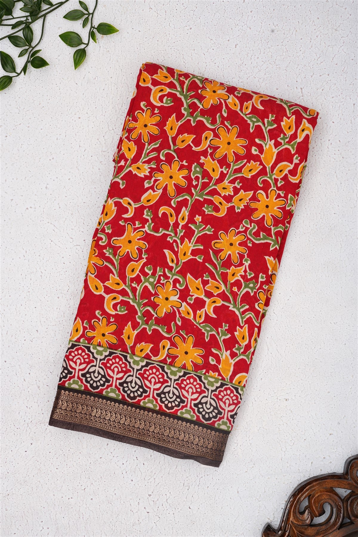 Fancy Maheshwari Silk Maroon Saree