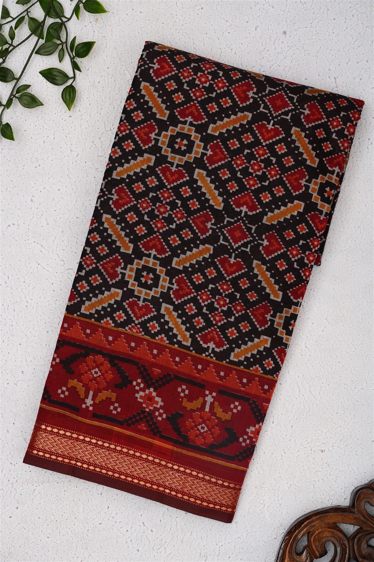 Fancy Maheshwari Silk Black Saree