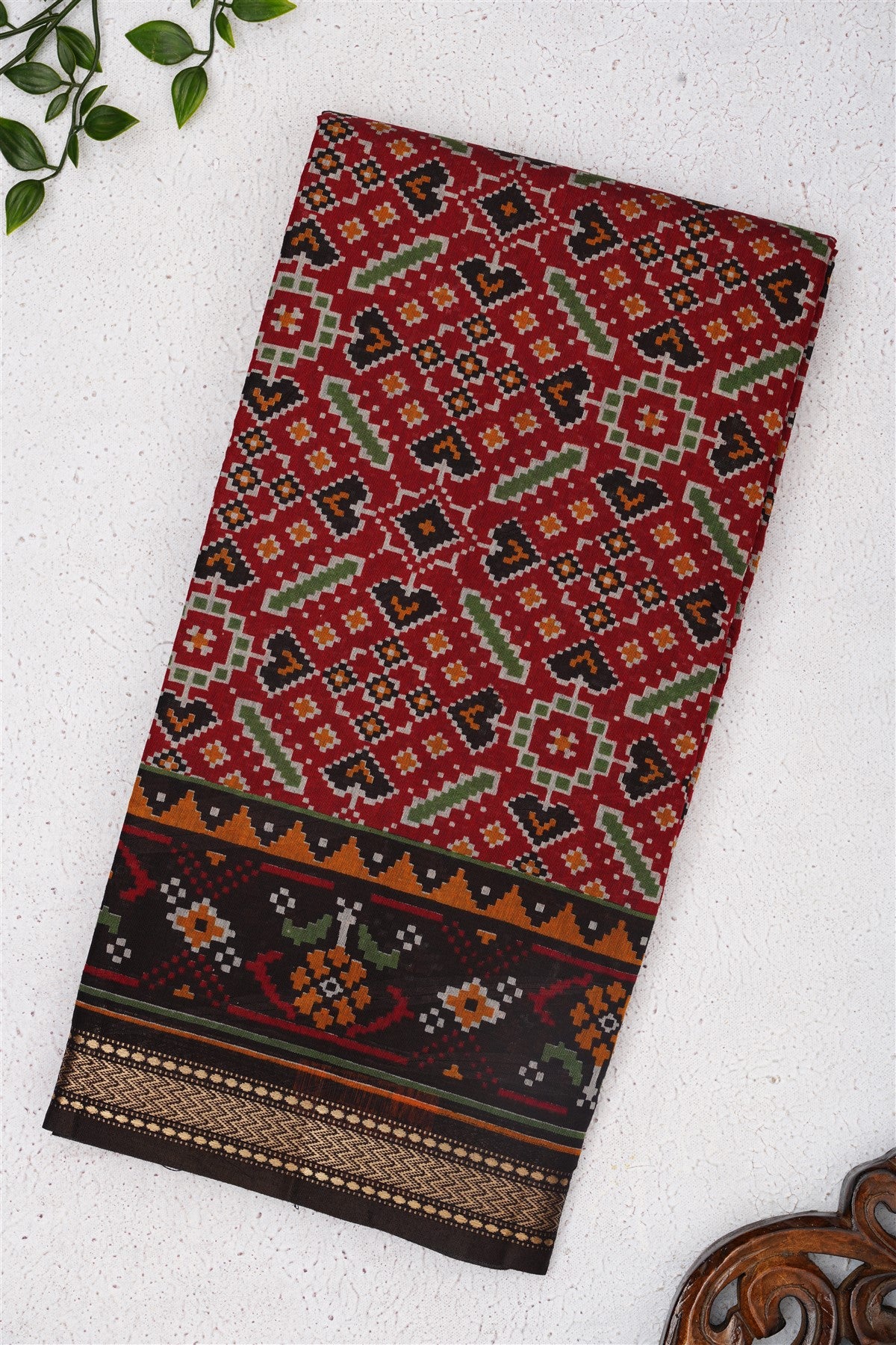 Fancy Maheshwari Silk Maroon Saree