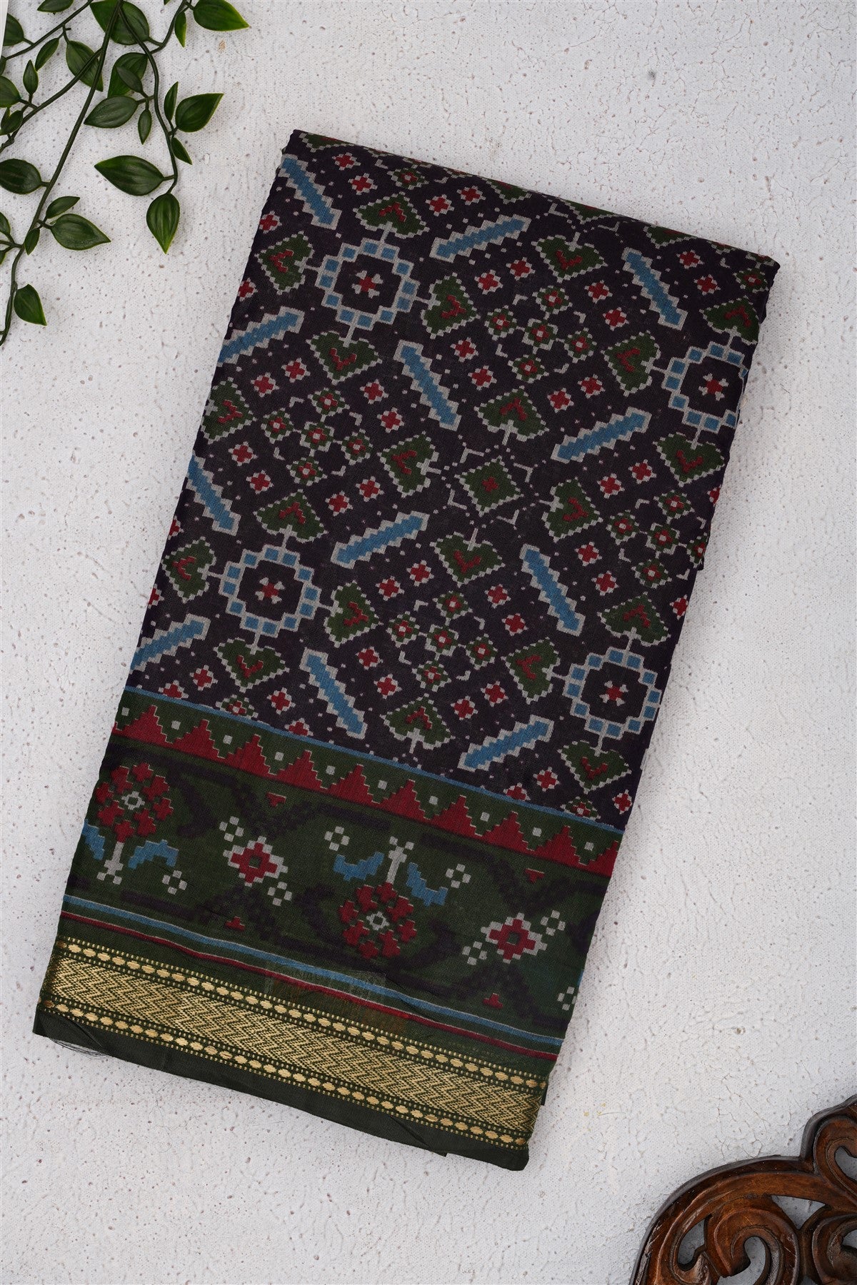 Fancy Maheshwari Silk Navy Blue Saree