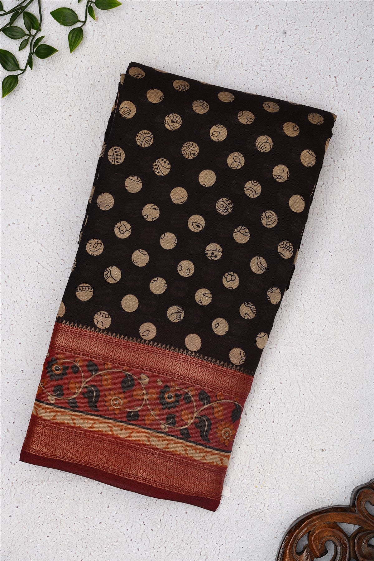 Fancy Maheshwari Silk Black Saree