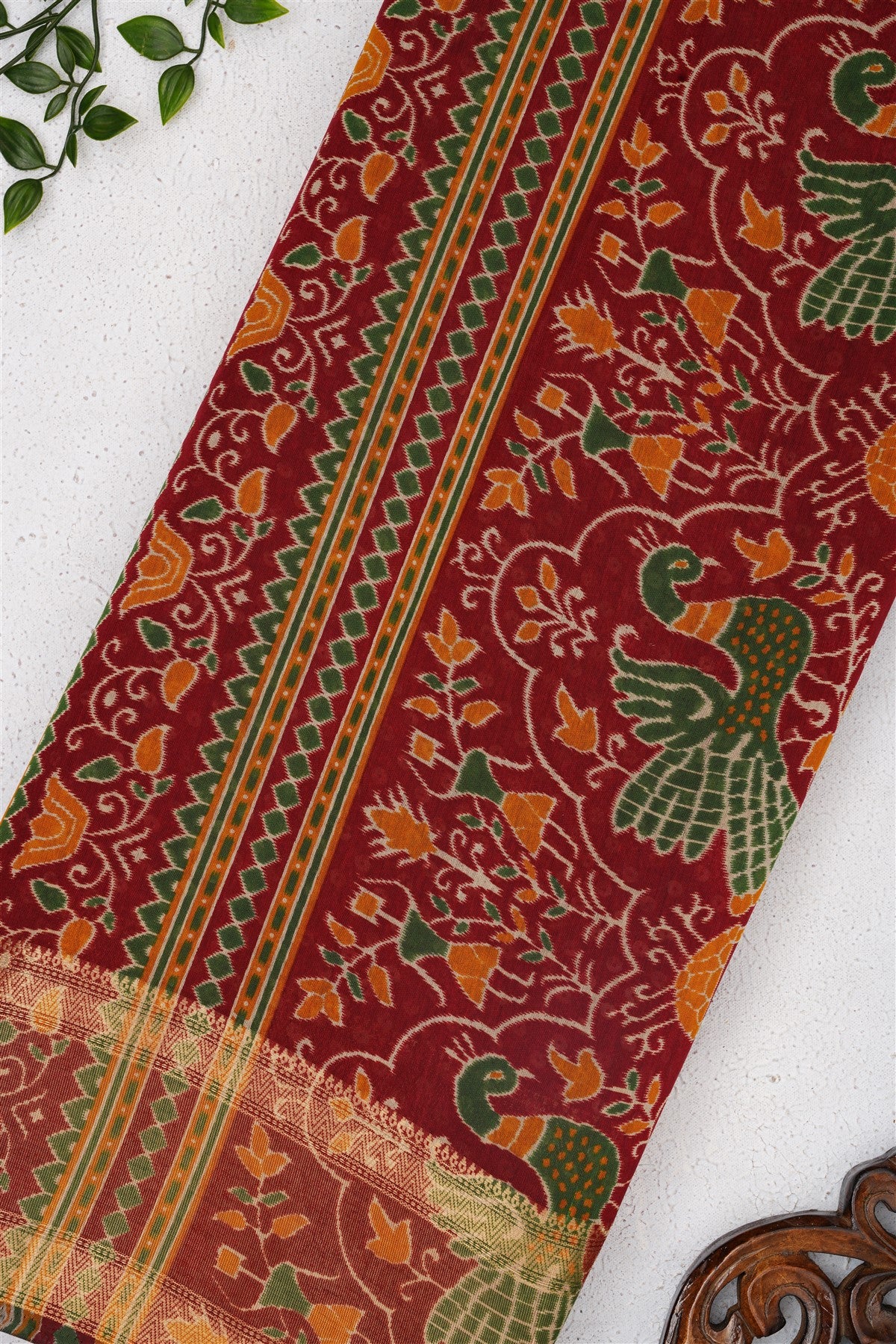 Fancy Maheshwari Silk Dark Mustard Saree