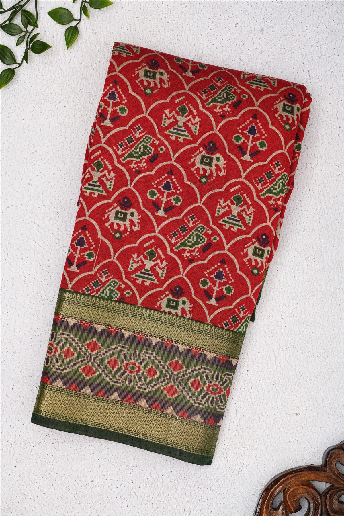 Fancy Maheshwari Silk Maroon Saree