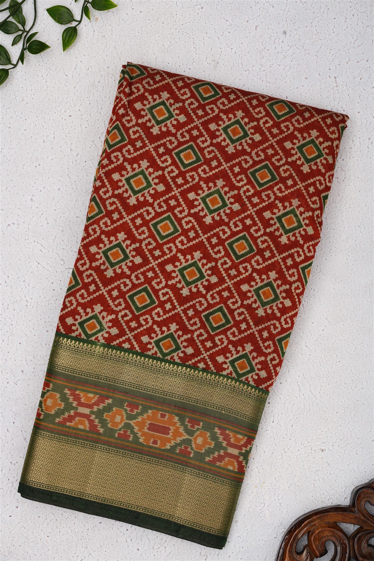 Fancy Maheshwari Silk Maroon Saree