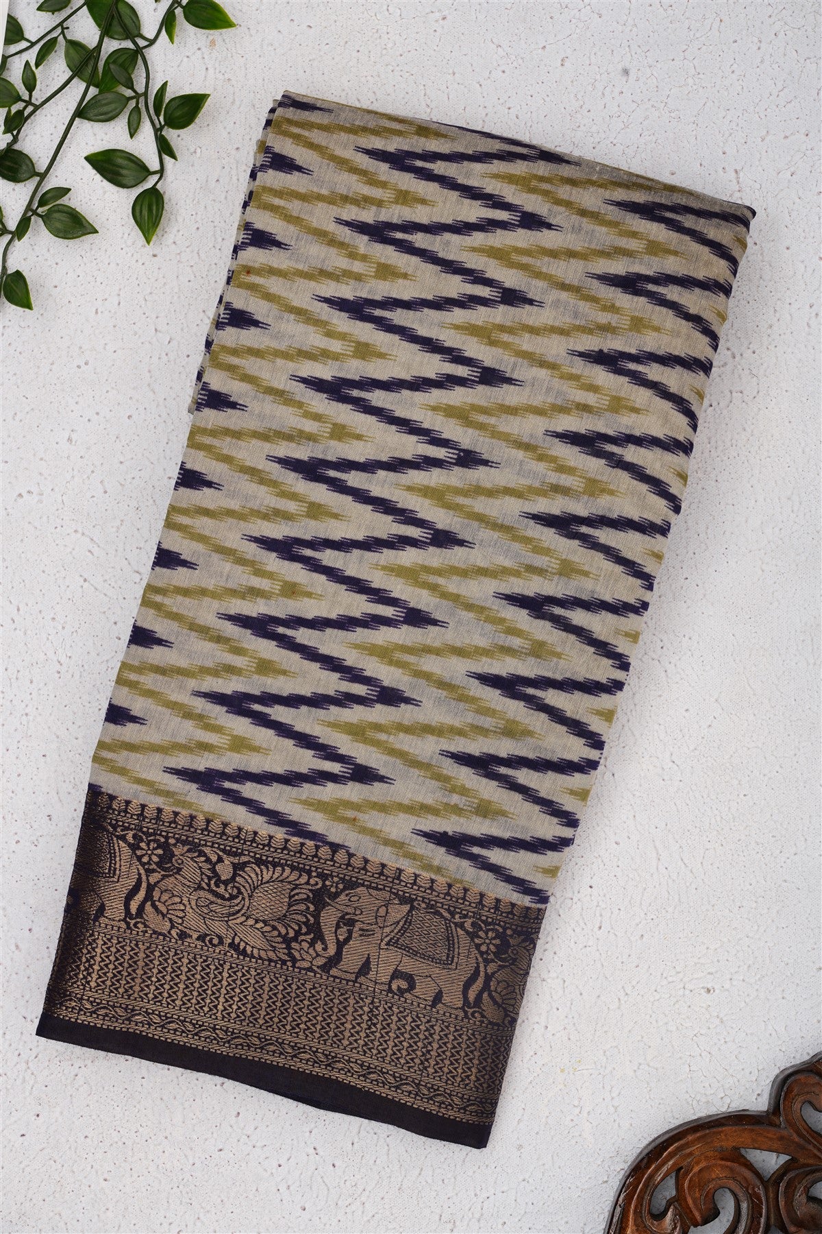 Fancy Maheshwari Silk Grey Saree