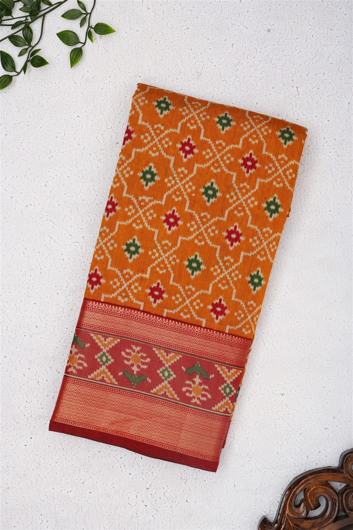 Fancy Maheshwari Silk Dark Mustard Saree
