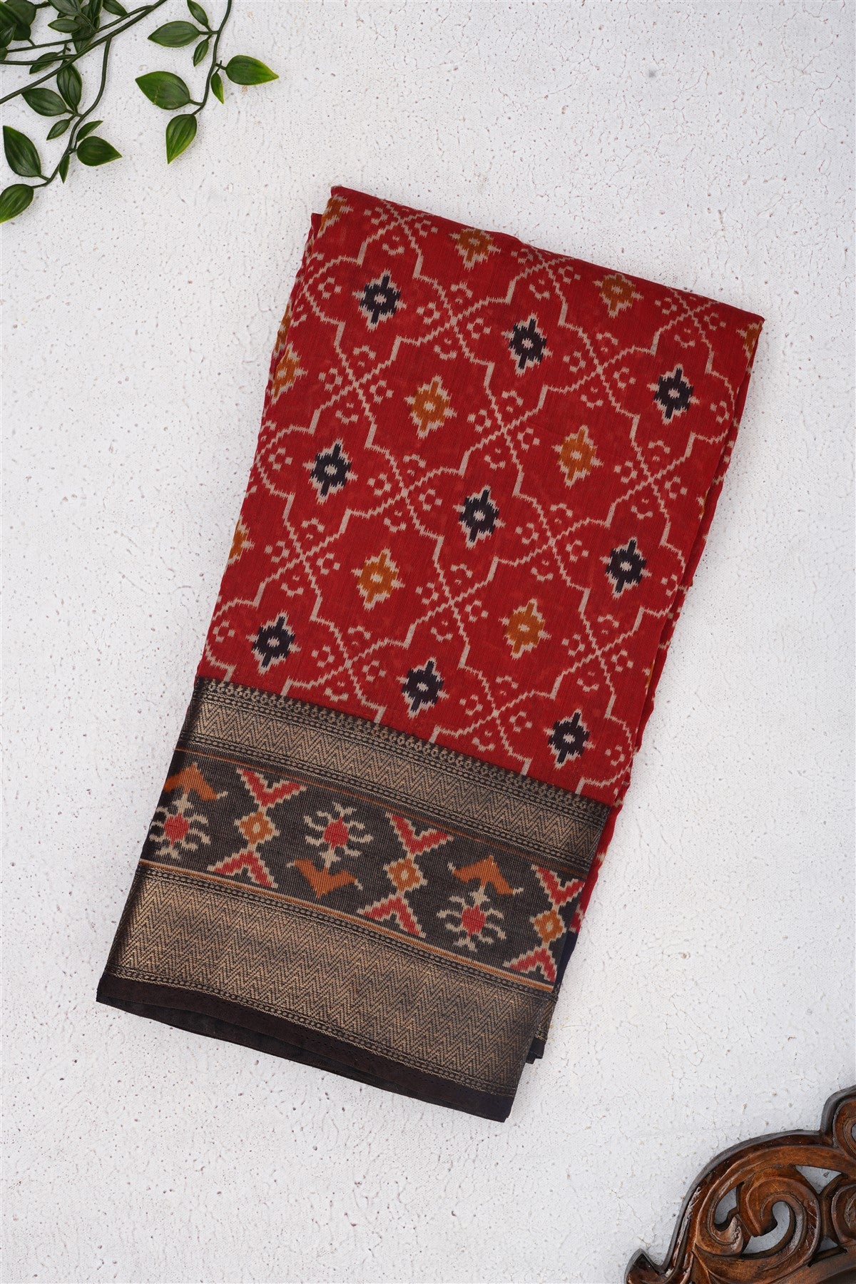 Fancy Maheshwari Silk Maroon Saree