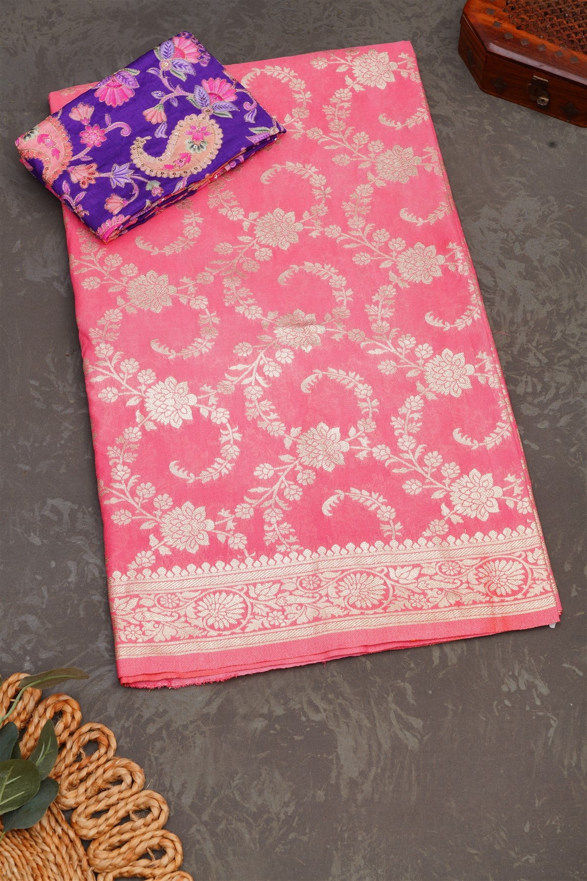 Banarasi Brocade Light Pink Saree