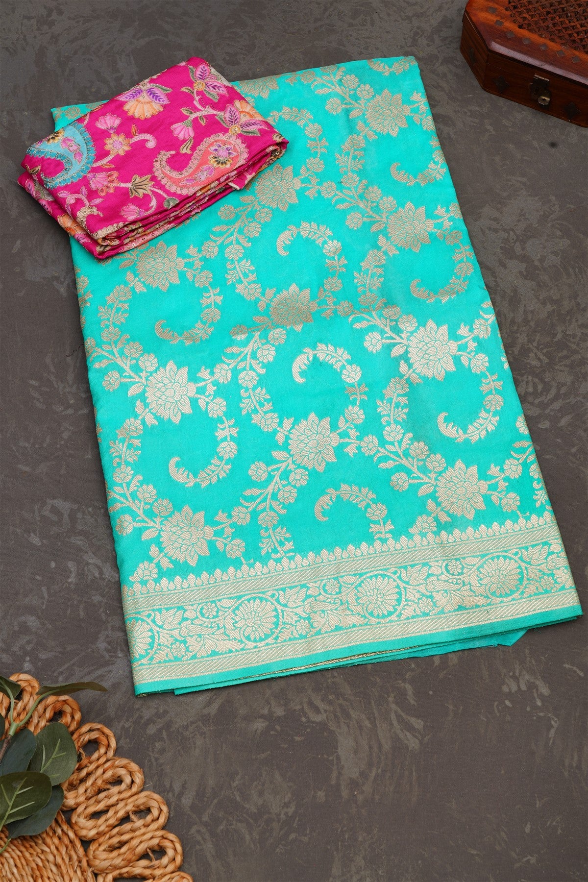 Banarasi Brocade Sea Green Saree