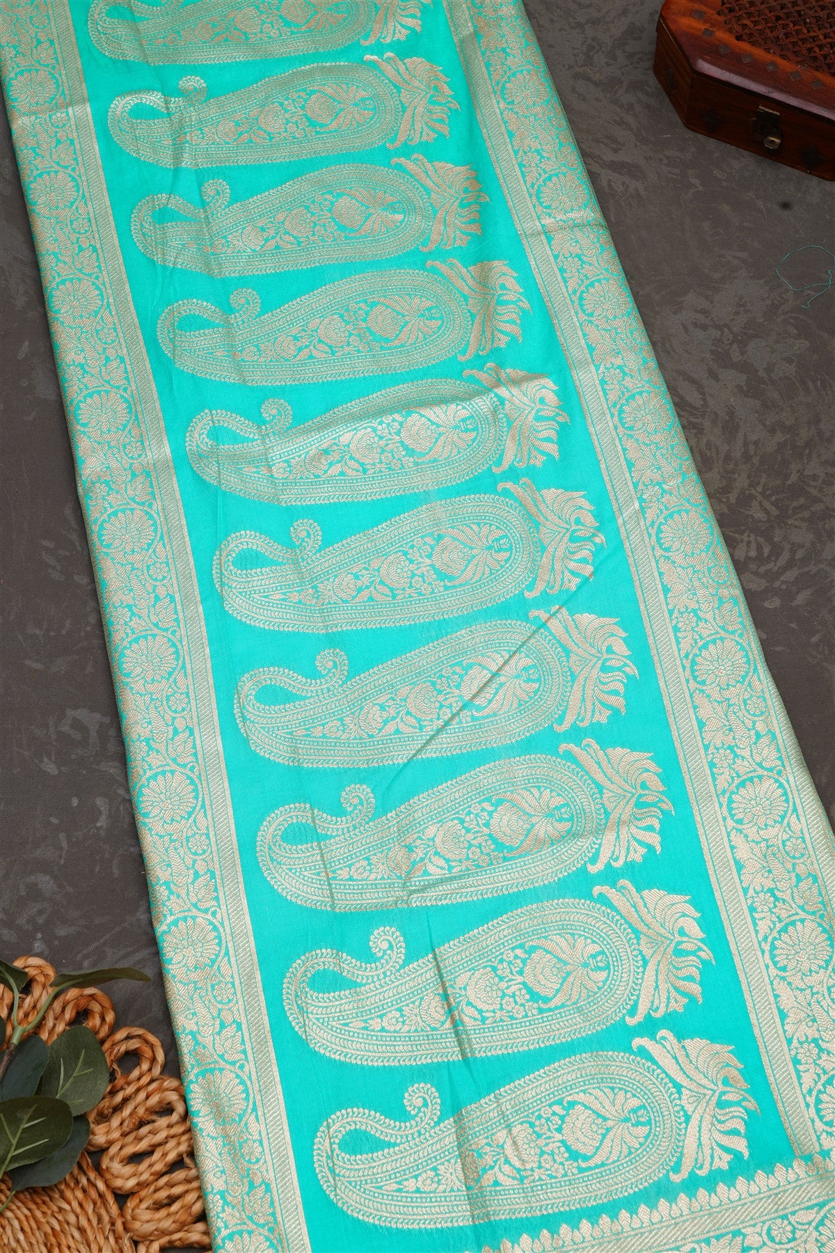 Banarasi Brocade Sea Green Saree
