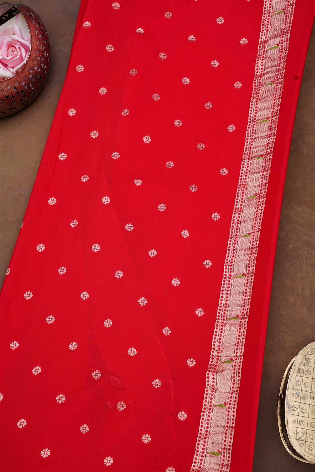 Banarasi Silk Red Saree