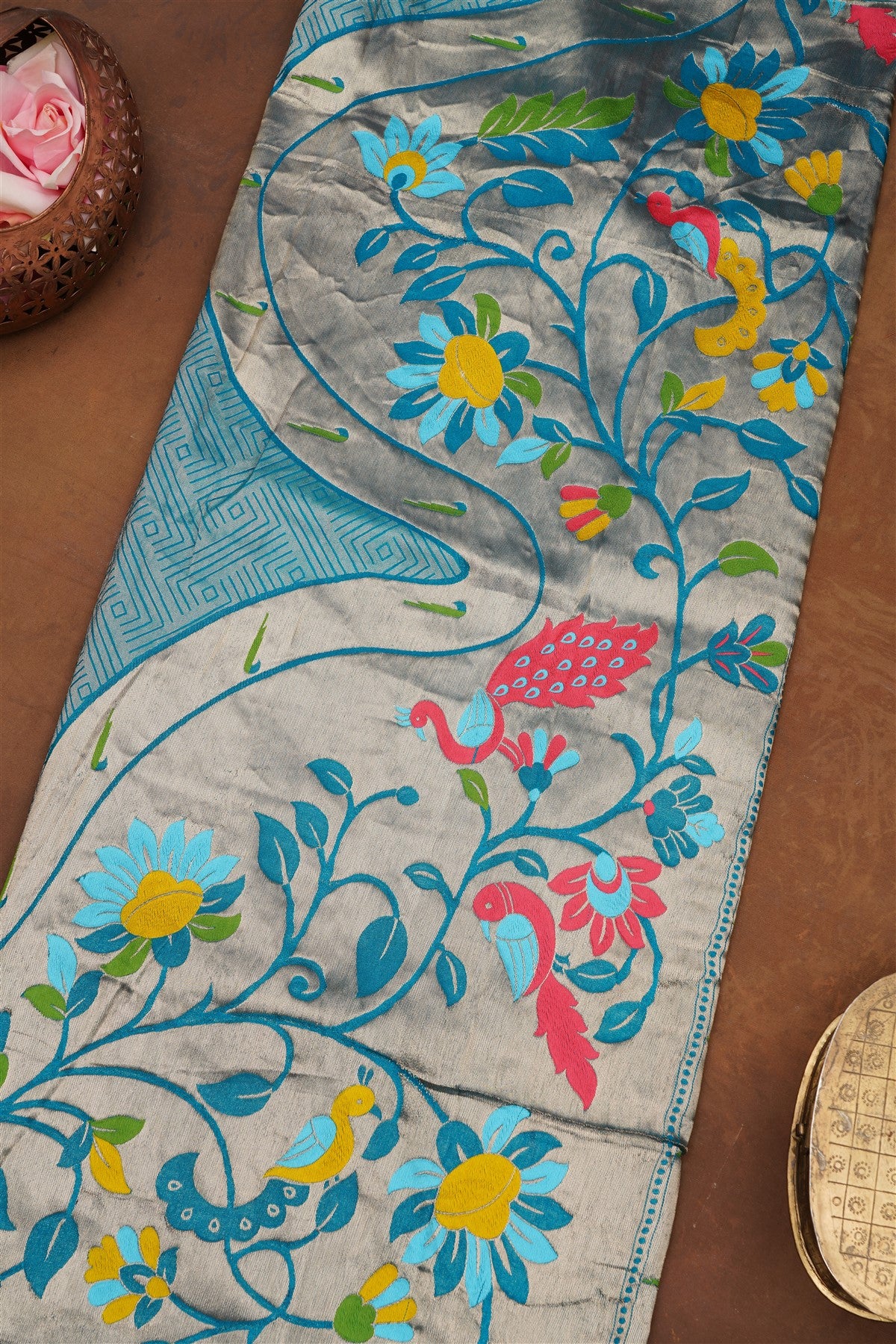 Banarasi Silk Teal Saree