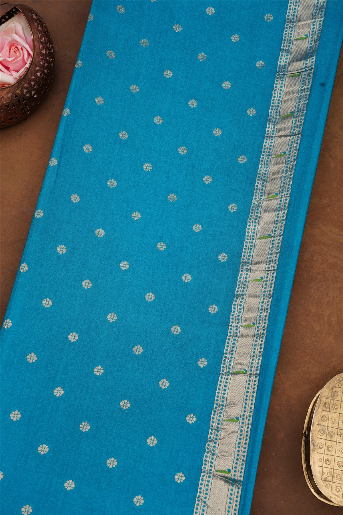 Banarasi Silk Teal Saree