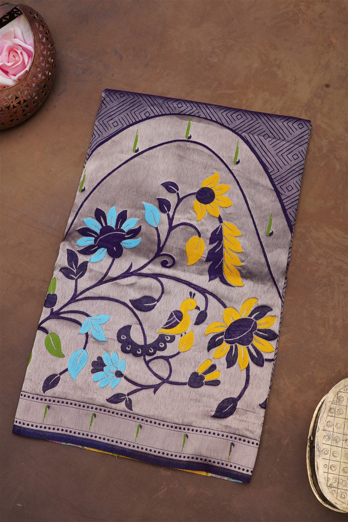Banarasi Silk Violet Saree