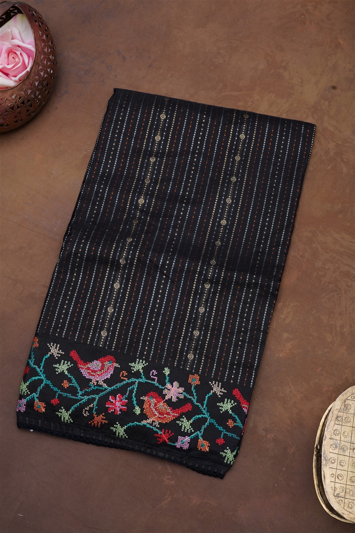 Banarasi Mashru Black Saree