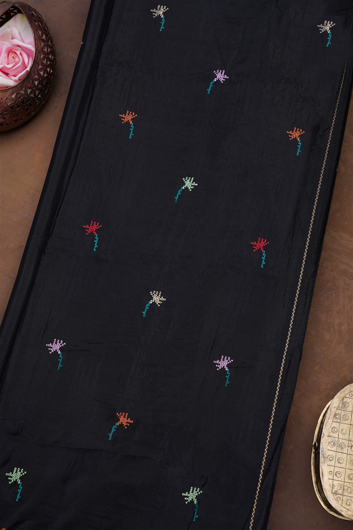 Banarasi Mashru Black Saree