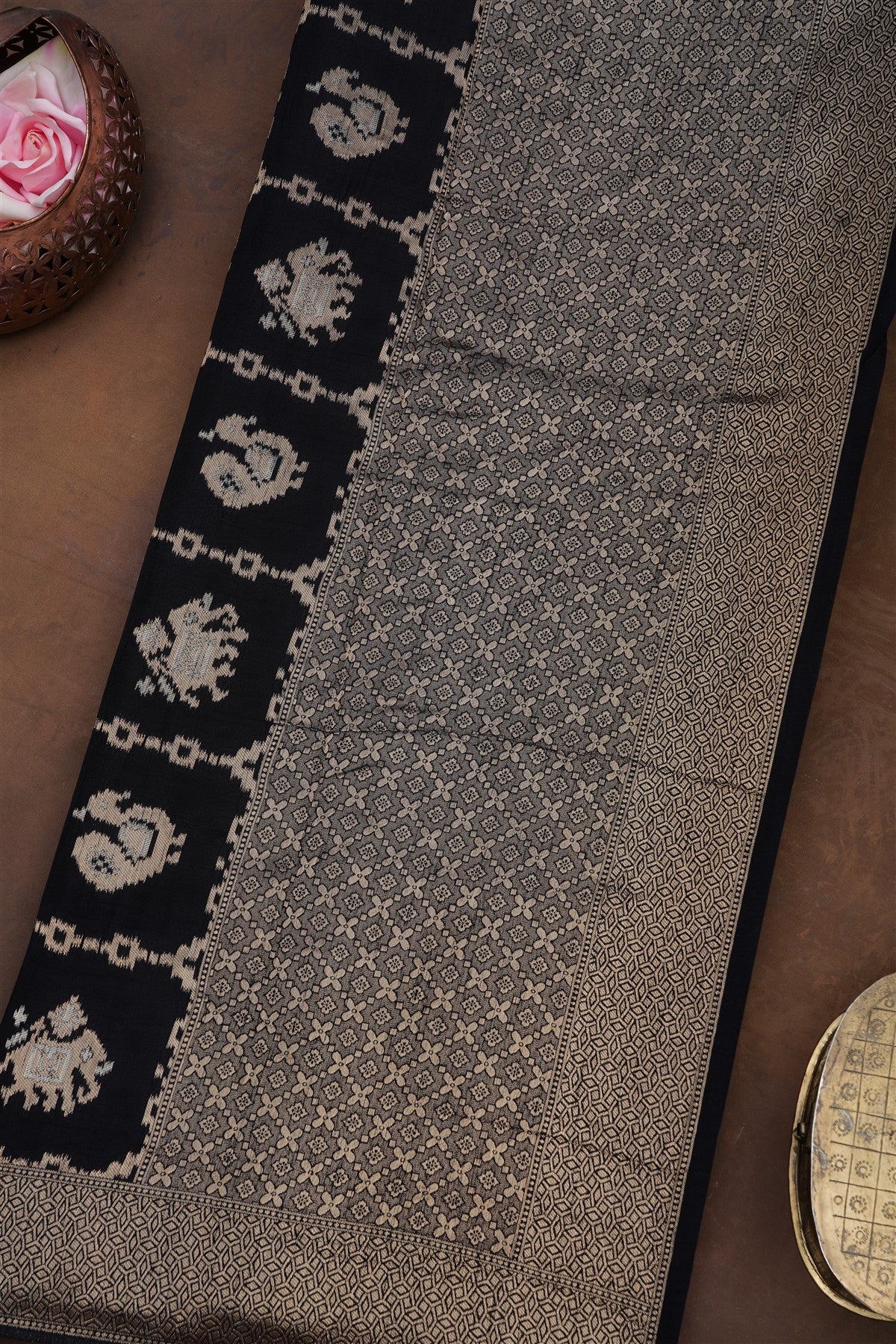 Banarasi Tissue Silk Black Saree