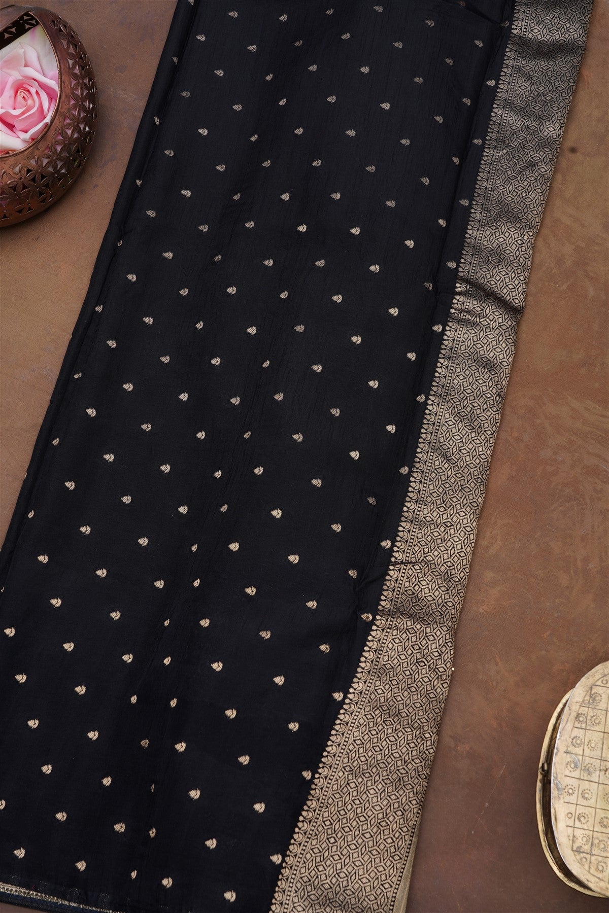 Banarasi Tissue Silk Black Saree