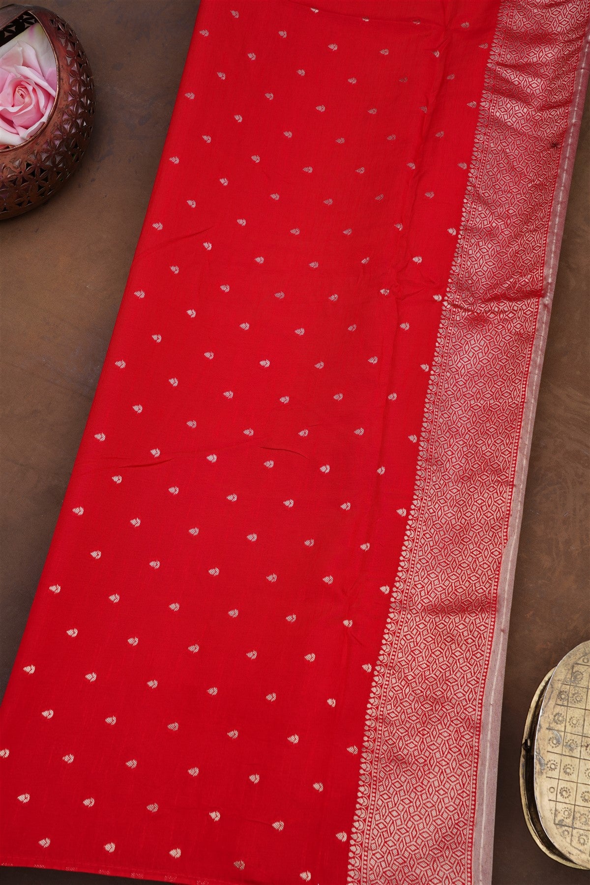 Banarasi Tissue Silk Red Saree