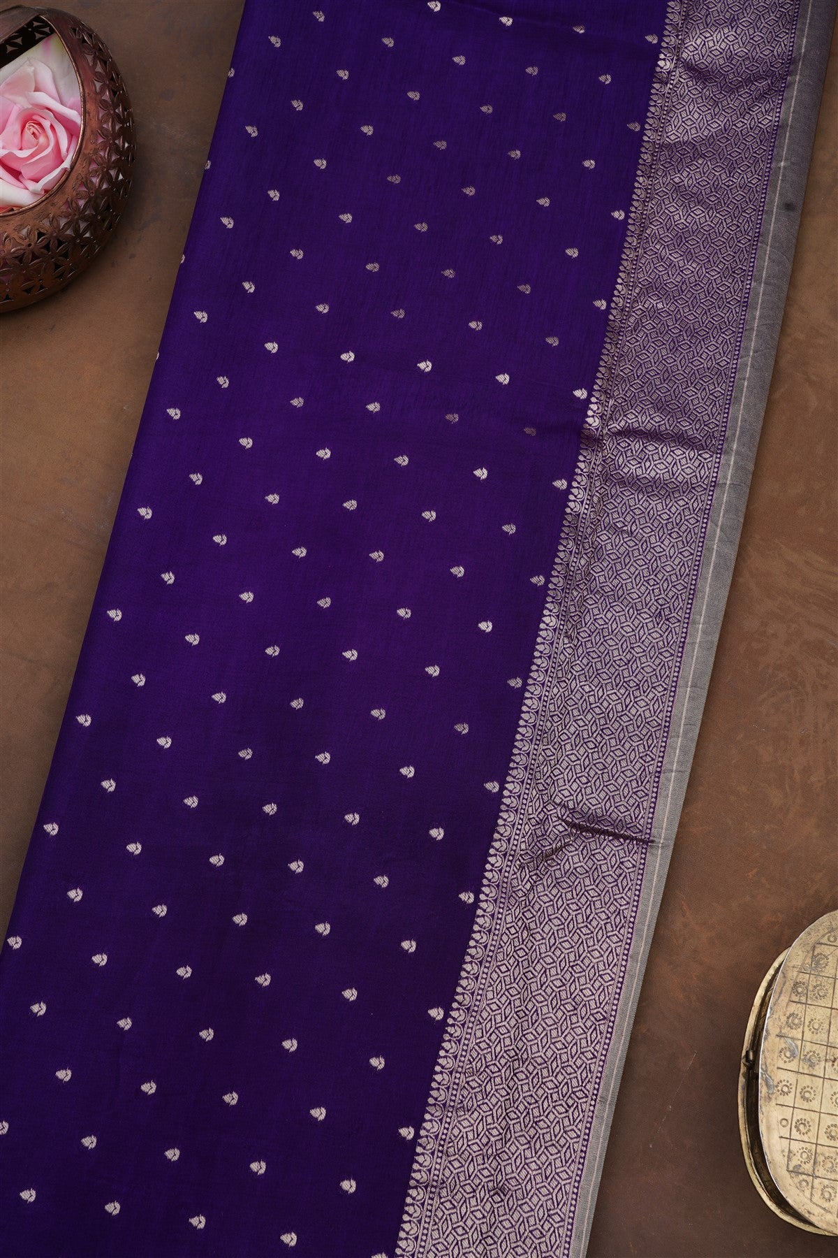 Banarasi Tissue Silk Violet Saree