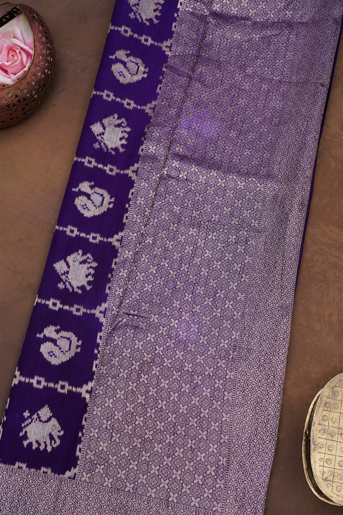 Banarasi Tissue Silk Violet Saree