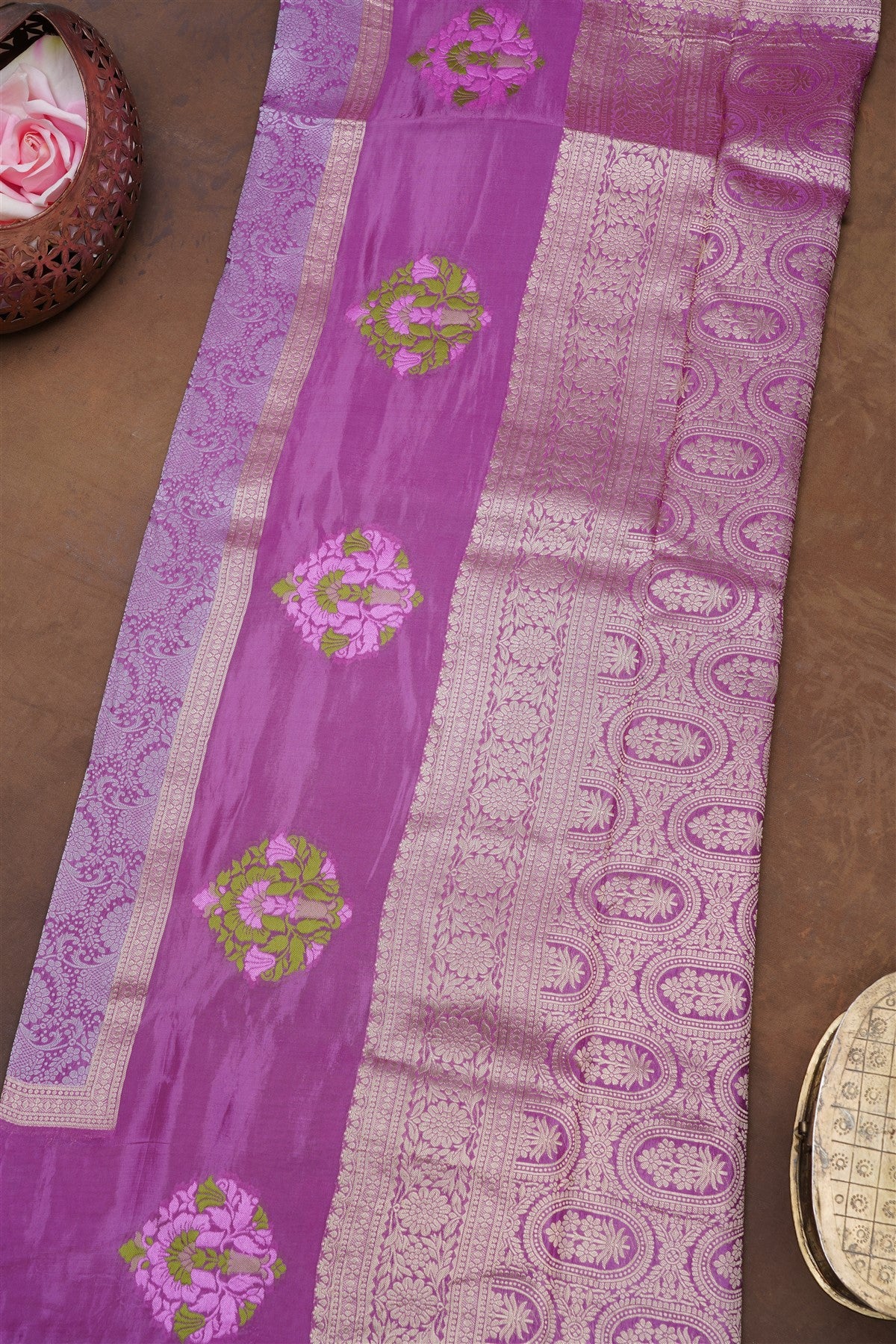 Banarasi Mashru Light Purple Saree
