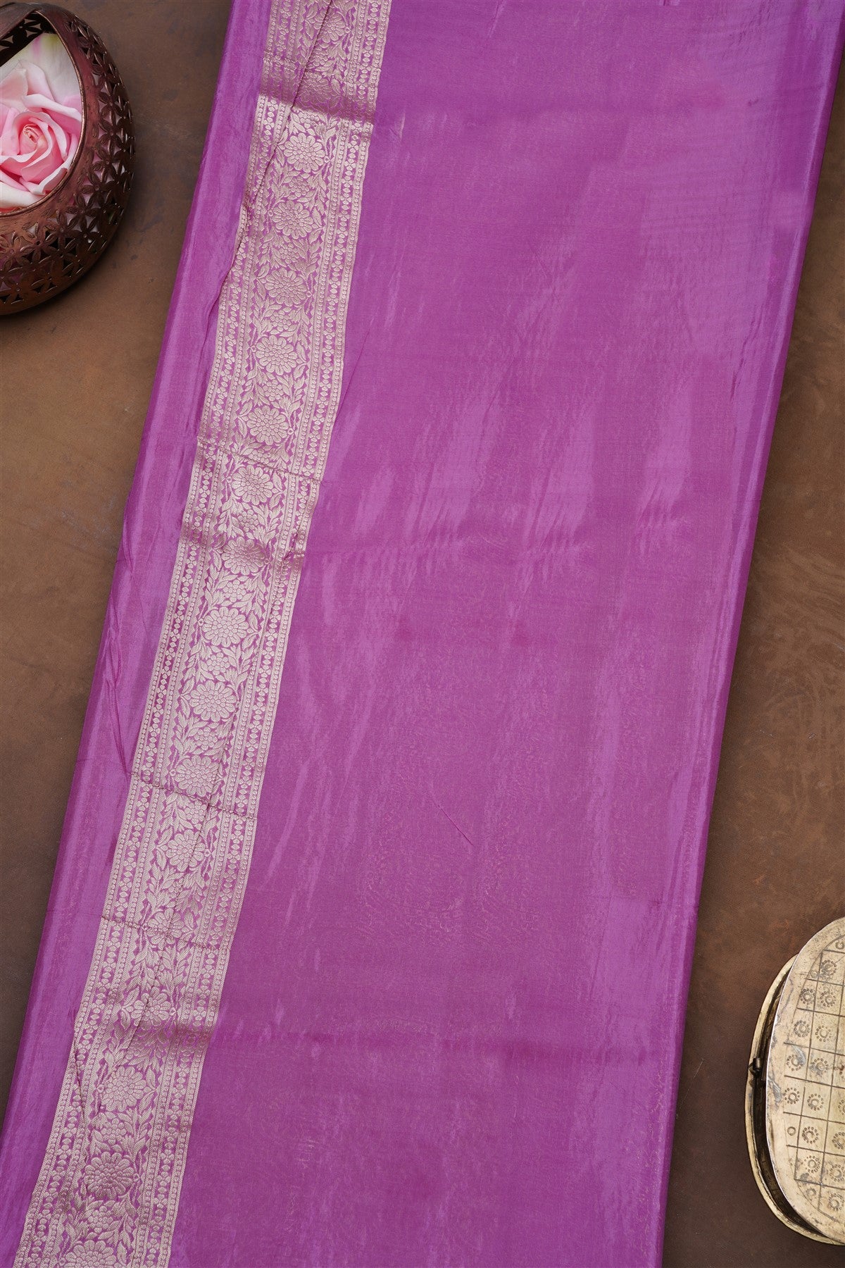 Banarasi Mashru Light Purple Saree