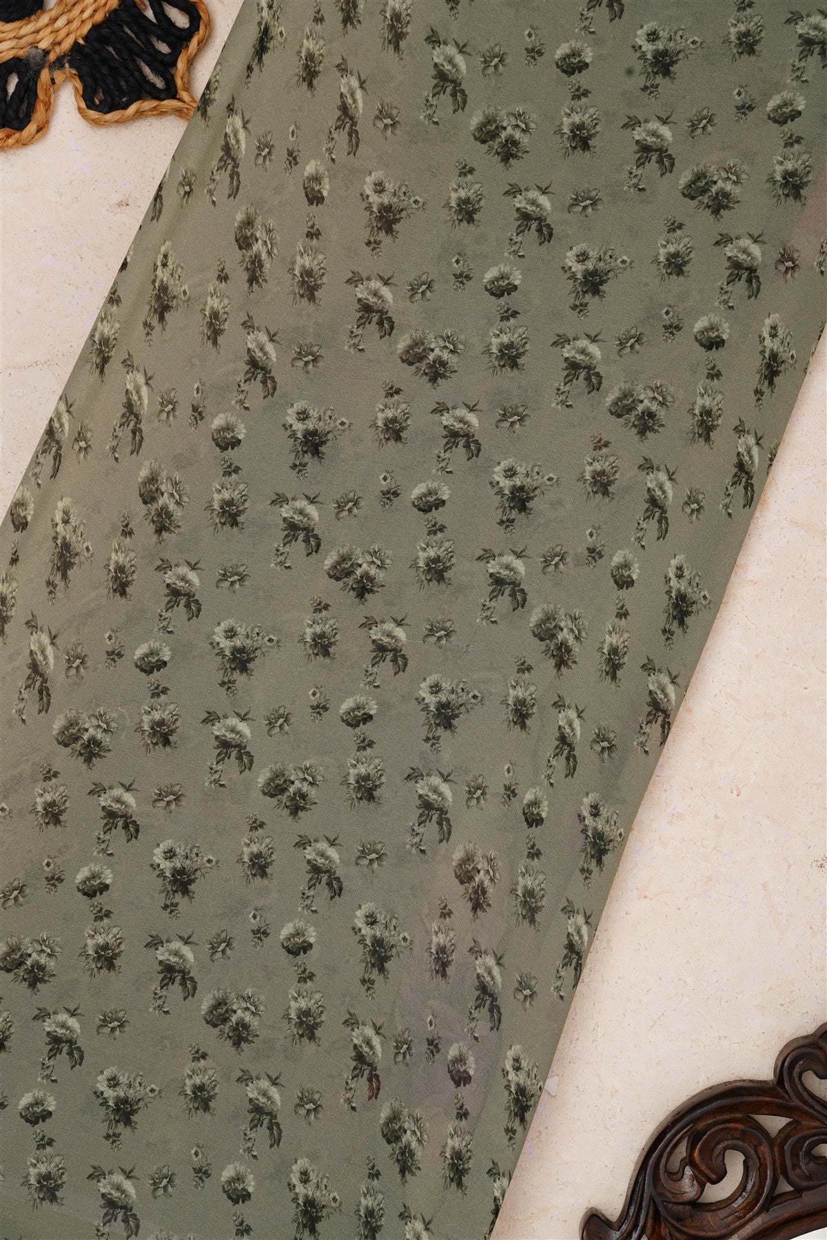 Fancy Georgette Pista Green Saree