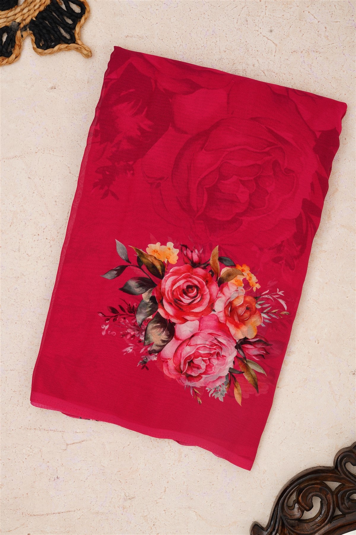 Fancy Georgette Pink Saree