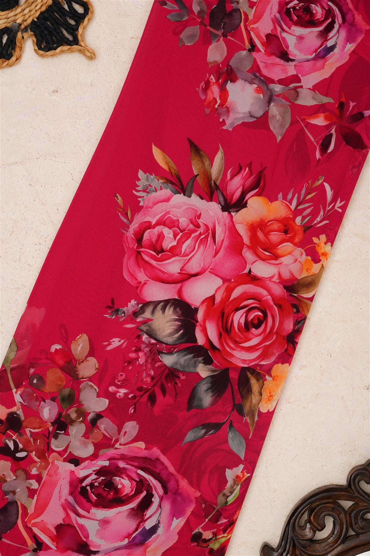Fancy Georgette Pink Saree