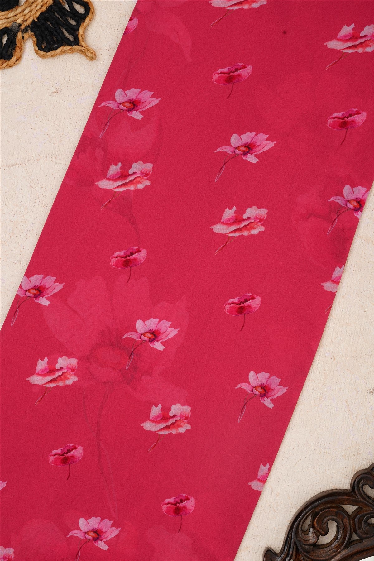 Fancy Georgette Light Pink Saree
