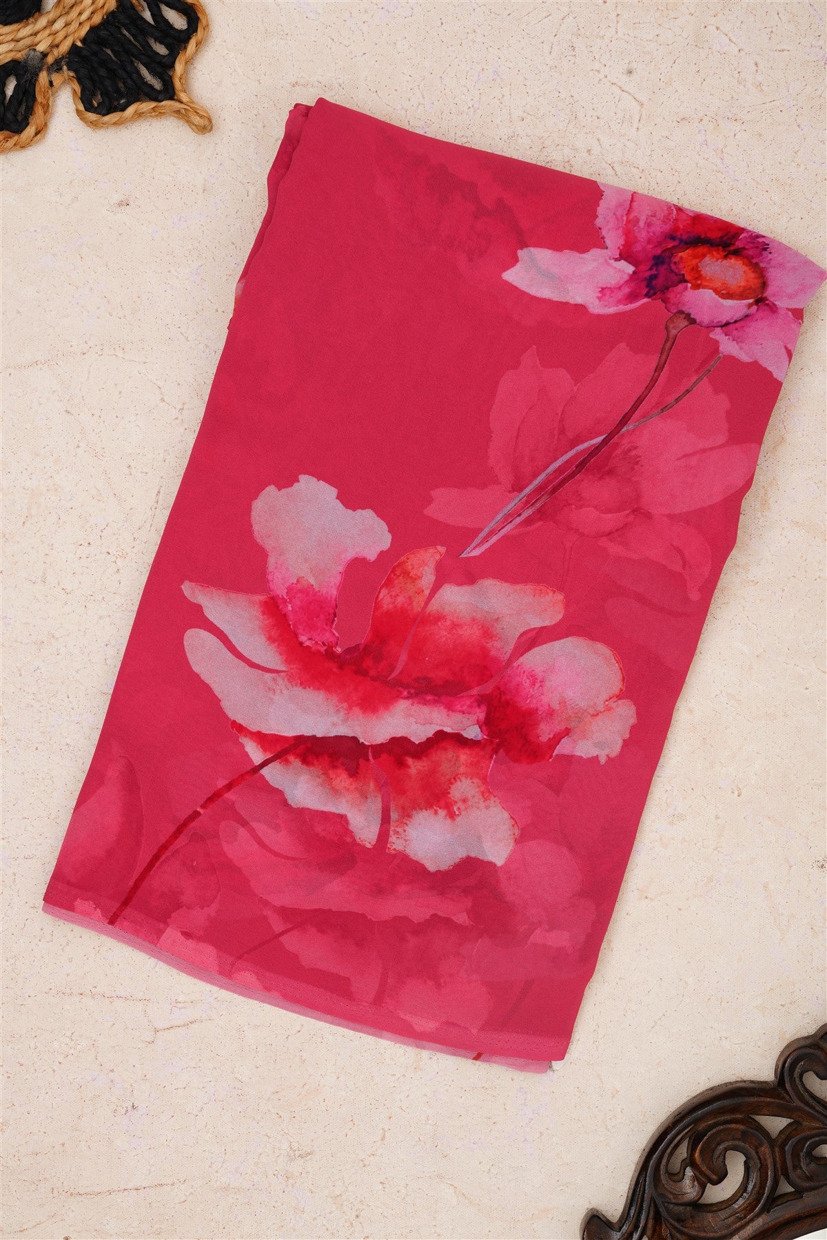 Fancy Georgette Light Pink Saree