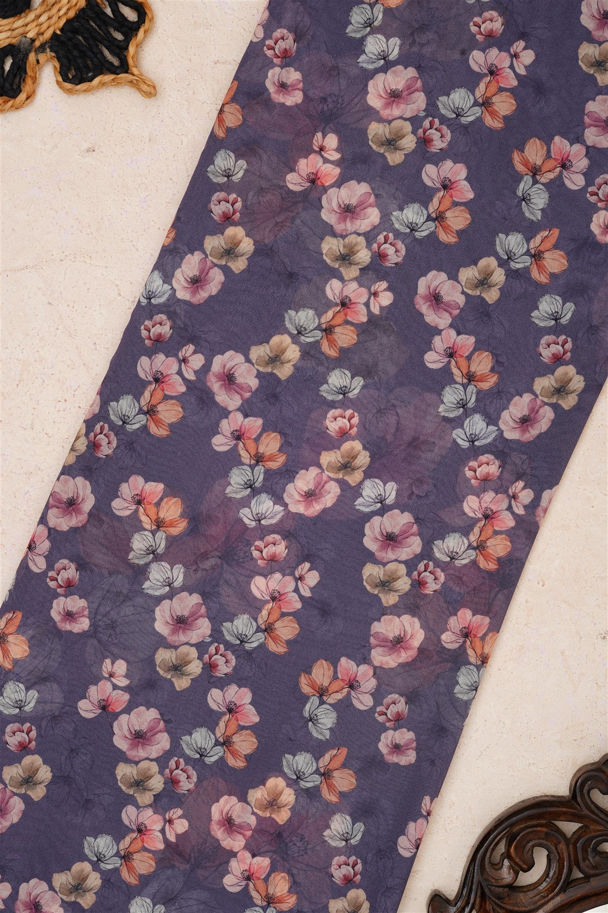 Fancy Georgette Light Lavender Saree