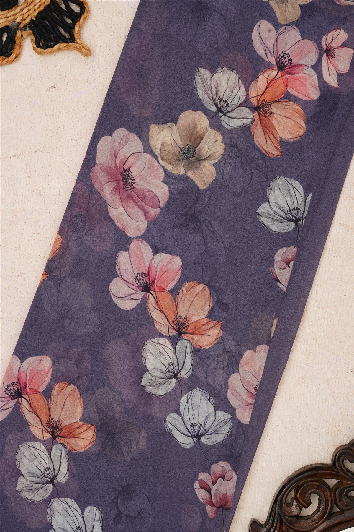 Fancy Georgette Light Lavender Saree