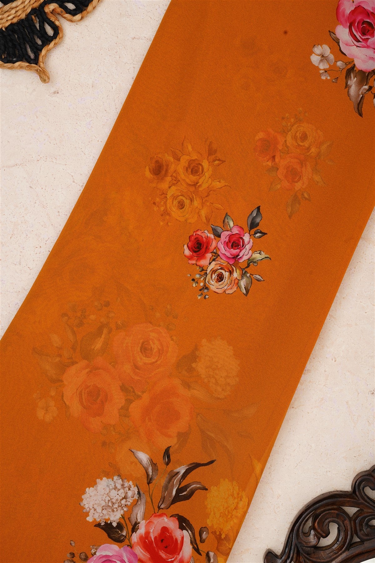 Fancy Georgette Musterd Saree