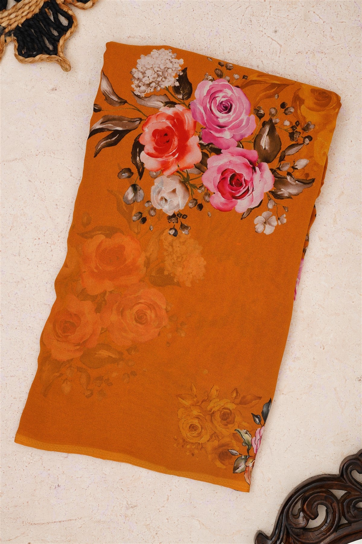 Fancy Georgette Musterd Saree