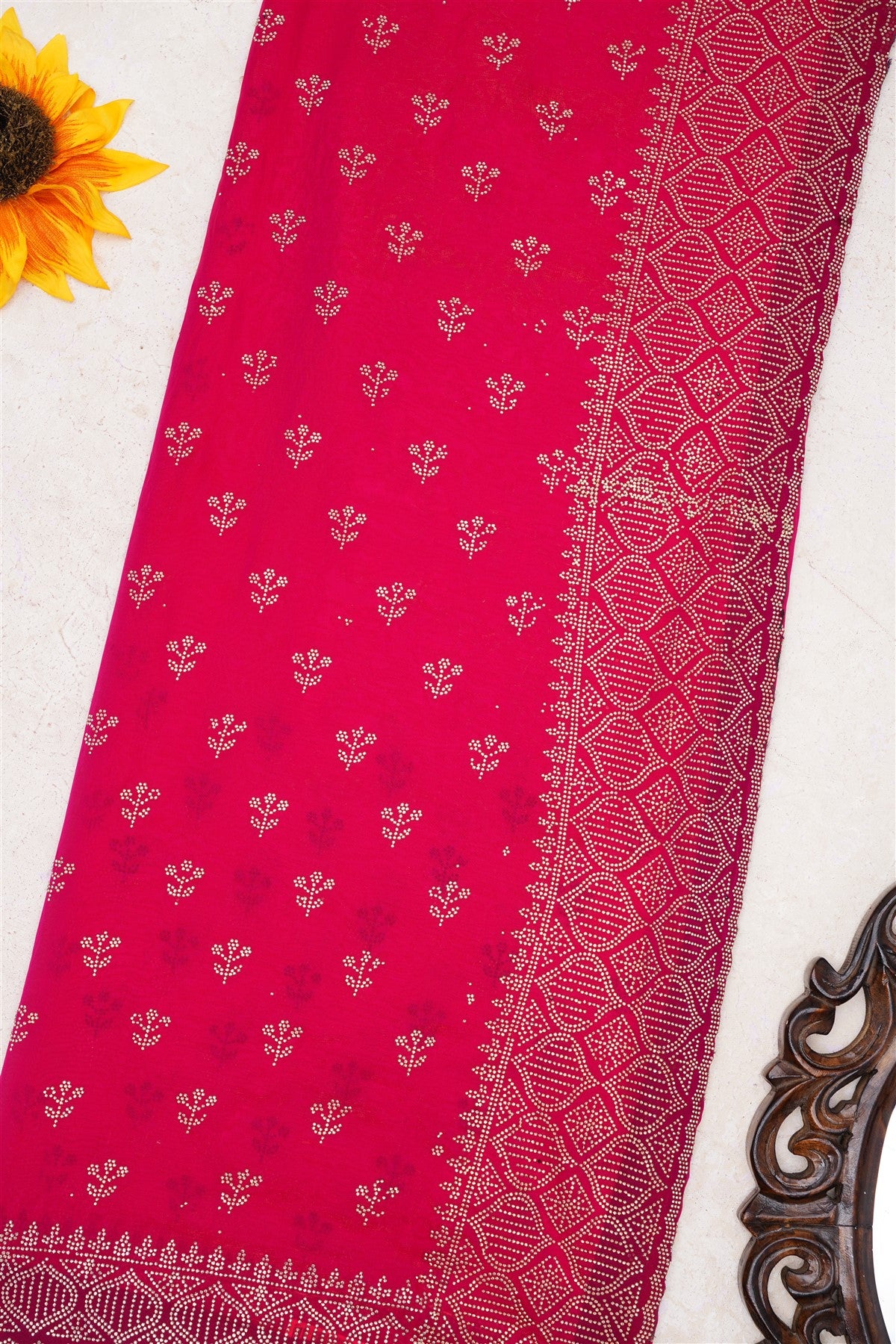 Fancy Space Silk Magenta Saree