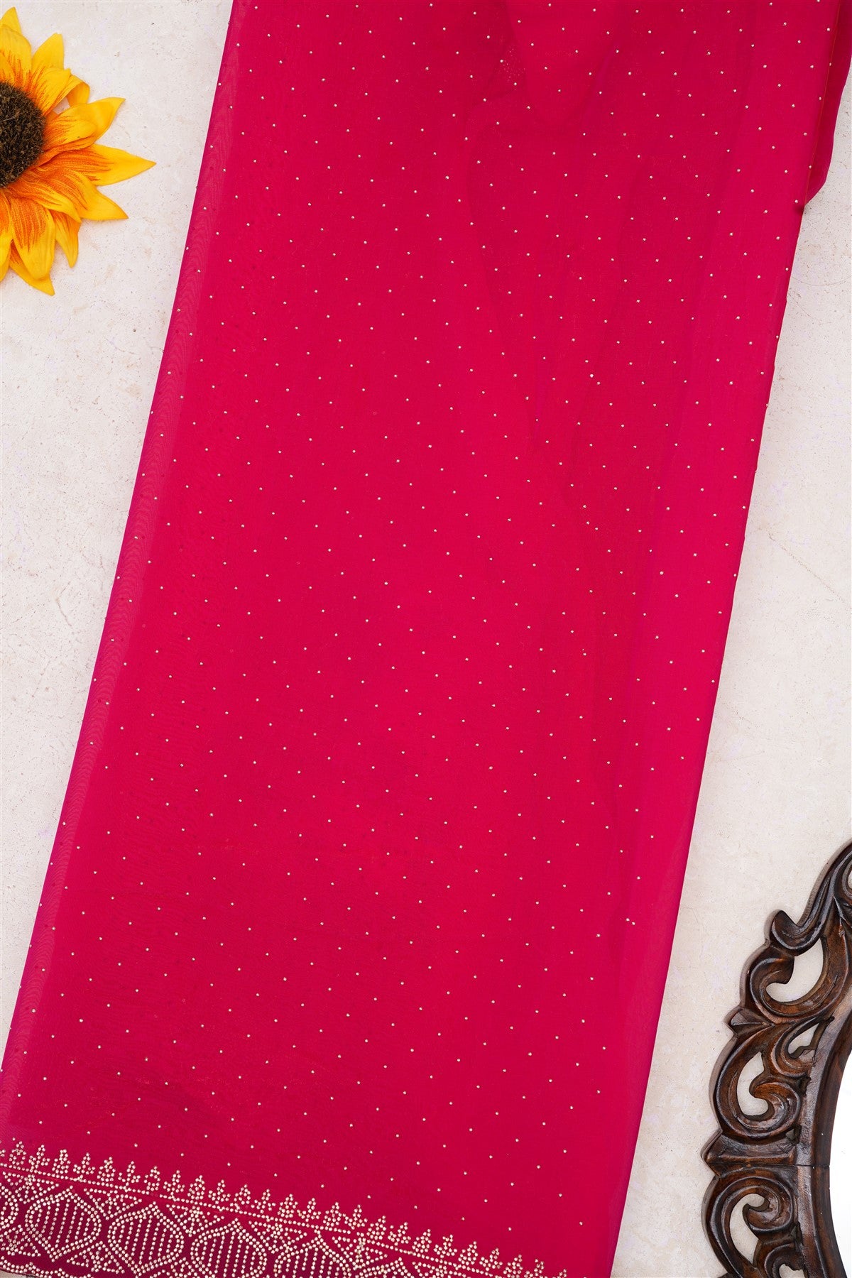 Fancy Space Silk Magenta Saree