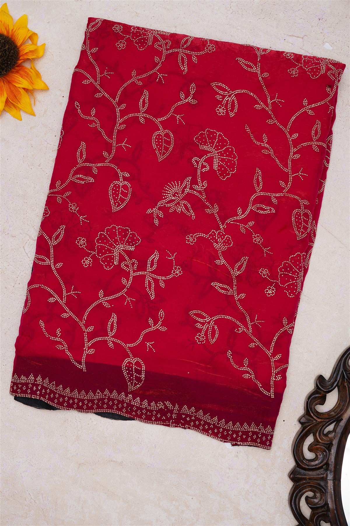 Fancy Space Silk Magenta Saree