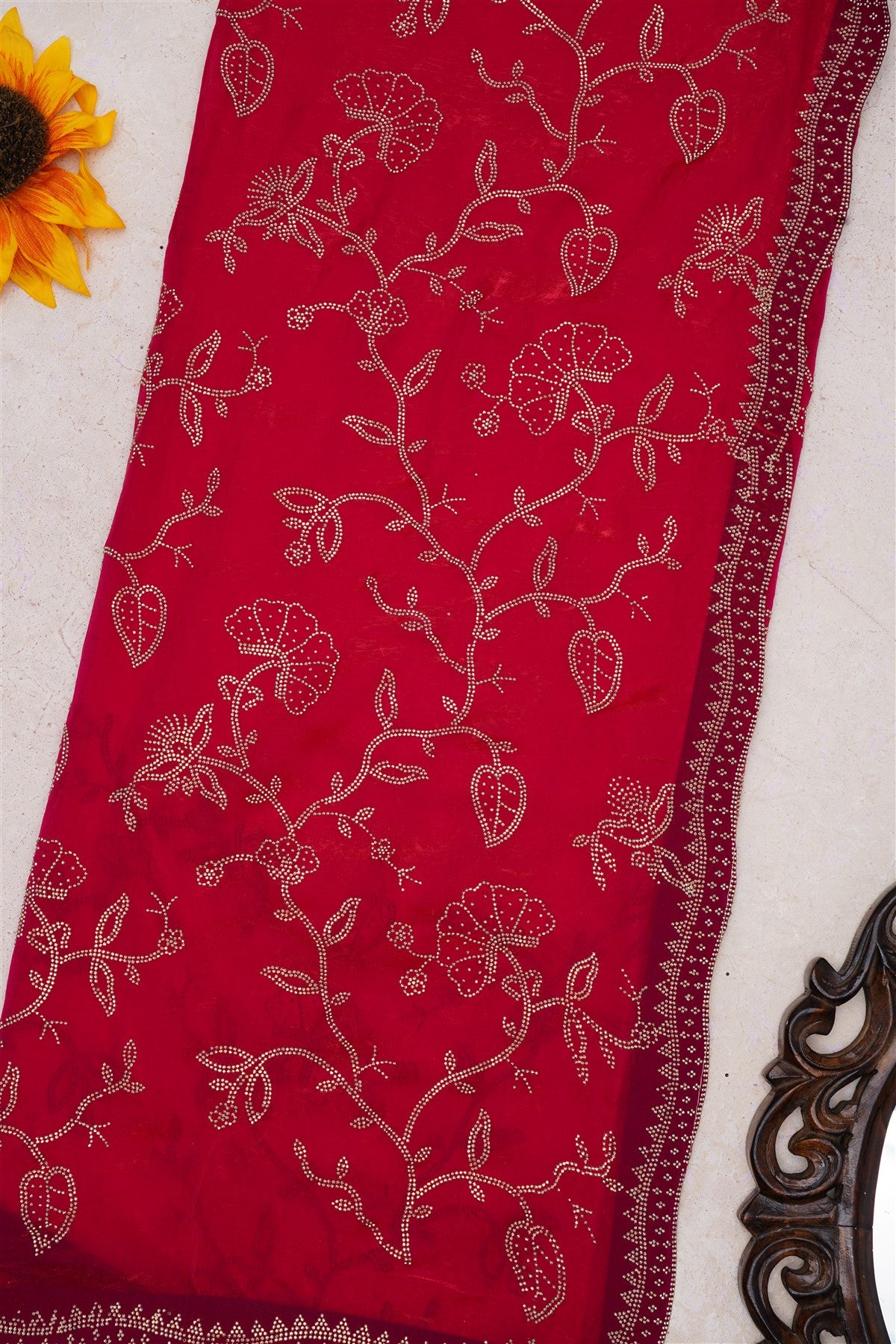 Fancy Space Silk Magenta Saree