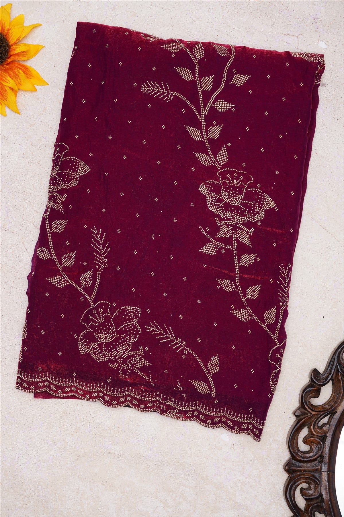 Fancy Space Silk Purple Saree