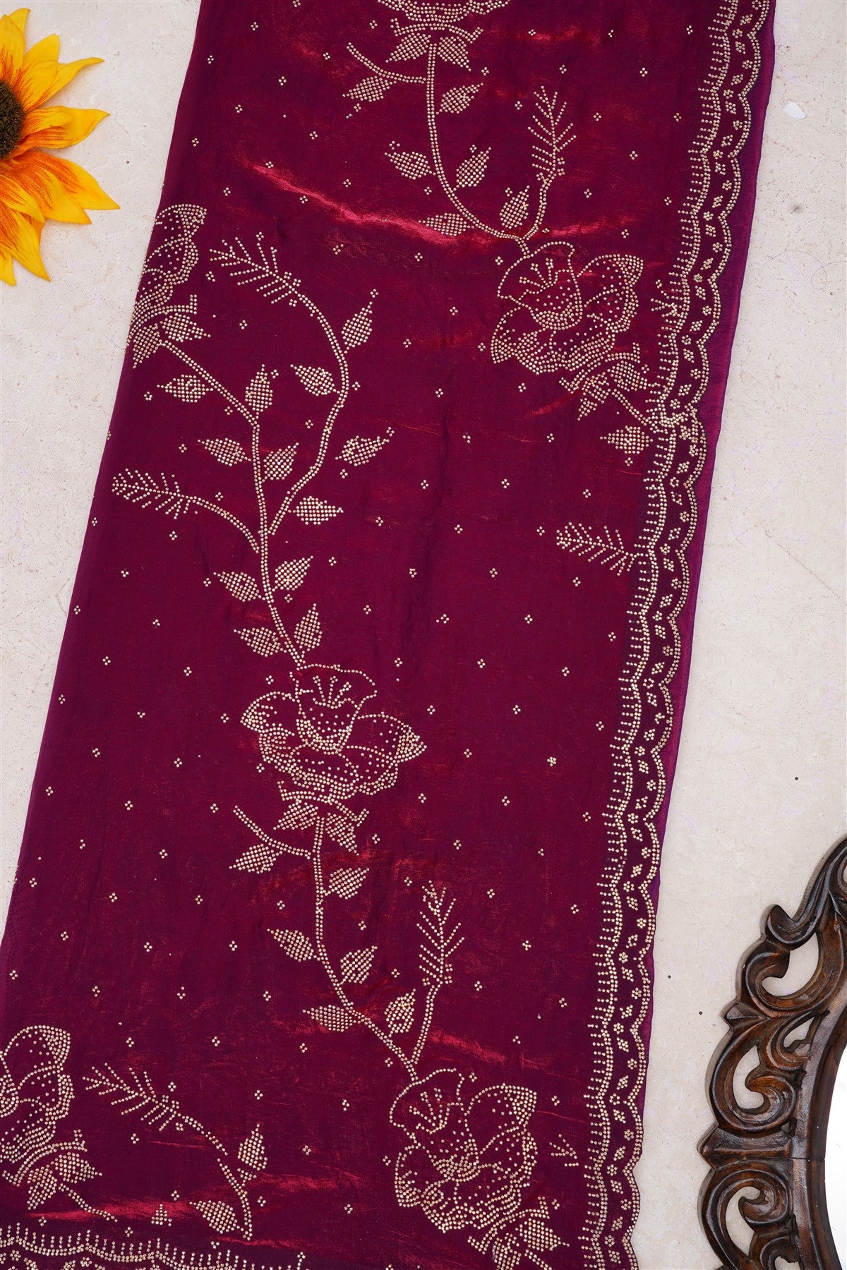 Fancy Space Silk Purple Saree