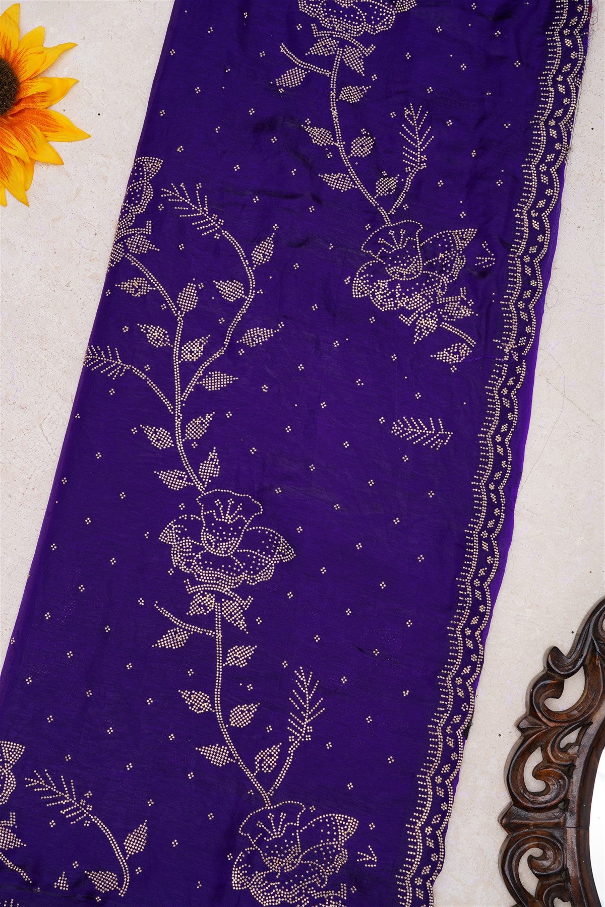 Fancy Space Silk Violet Saree